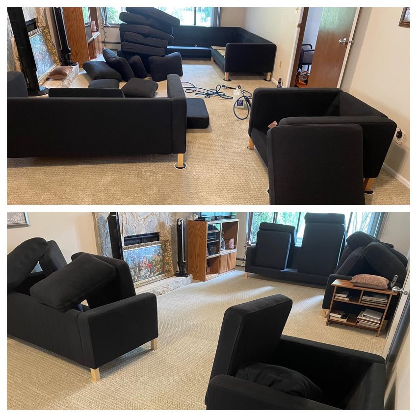Sofa and couch deep cleaning in a Vancouver home