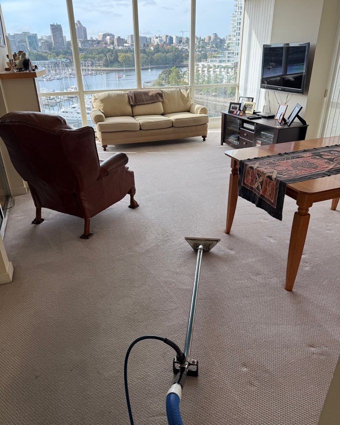 Residue-free upholstery cleaning result, Vancouver